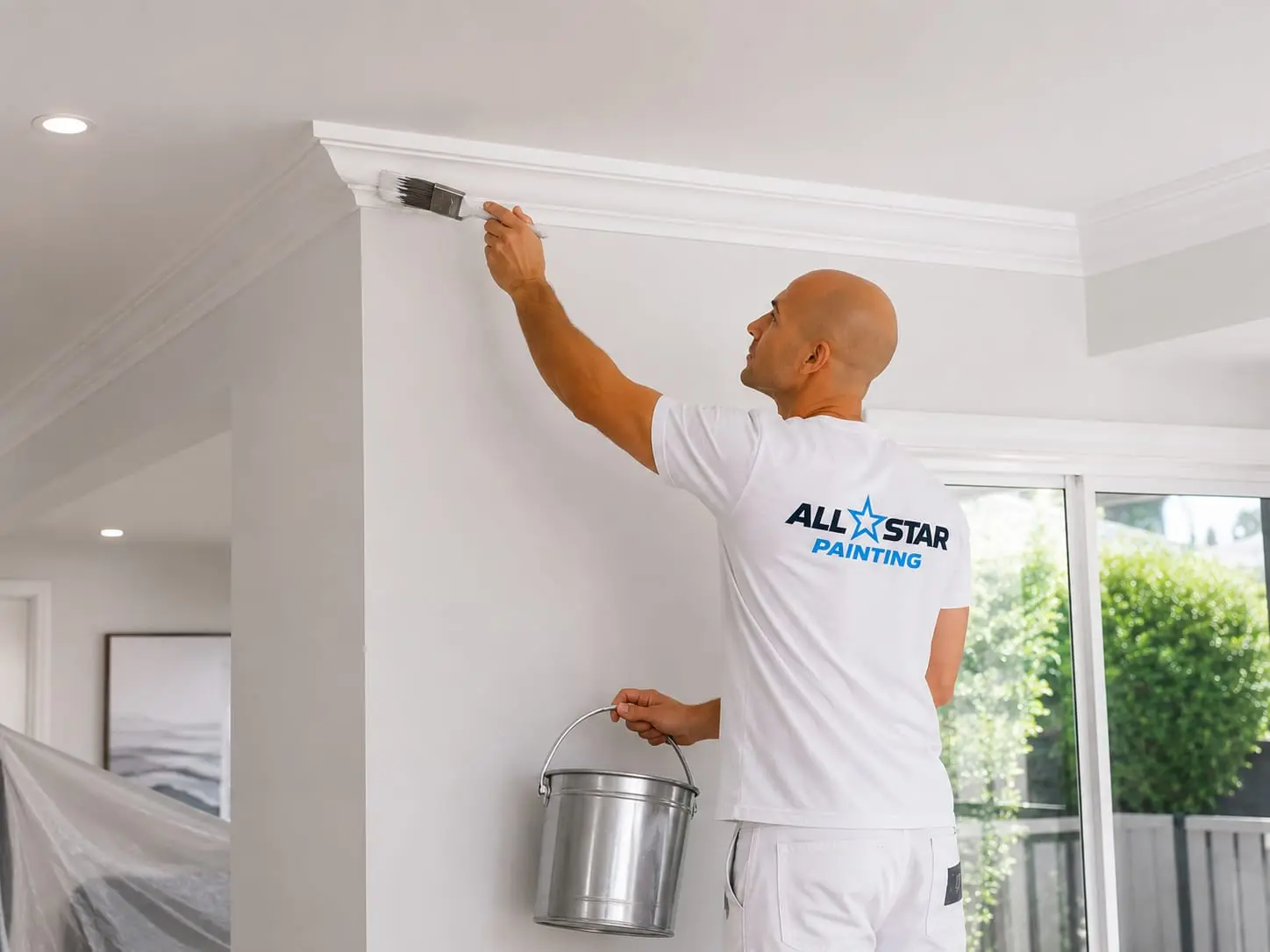 Cutting in along a cornice in a Merrylands home
