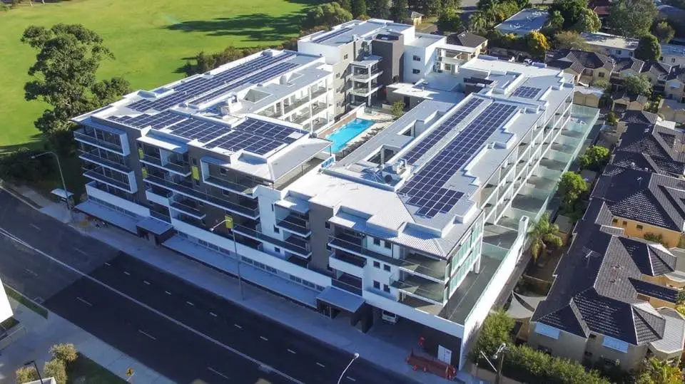 Aerial view of the completed Park Avenue block