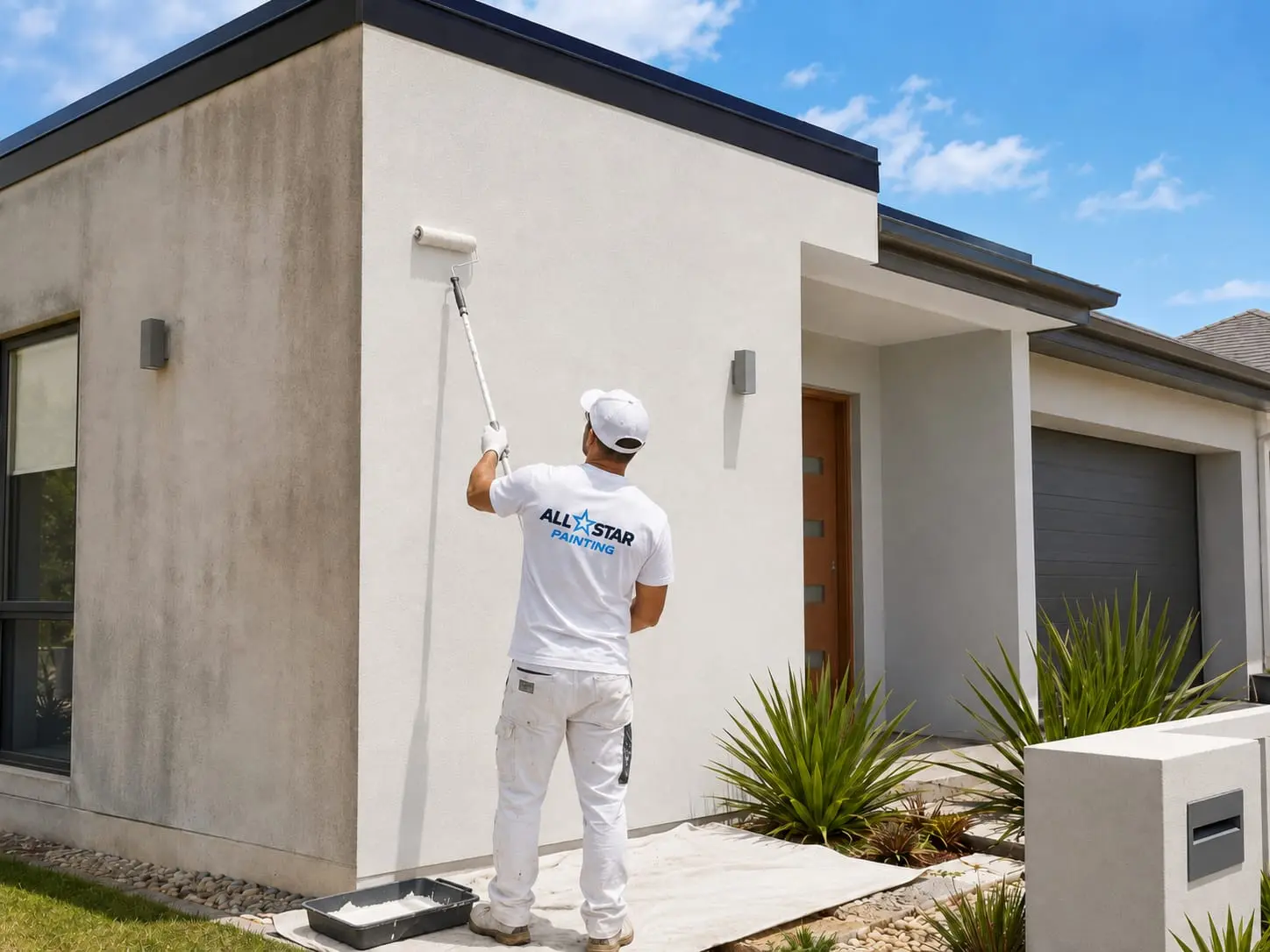 Recoating an exterior wall on a Berrilee property