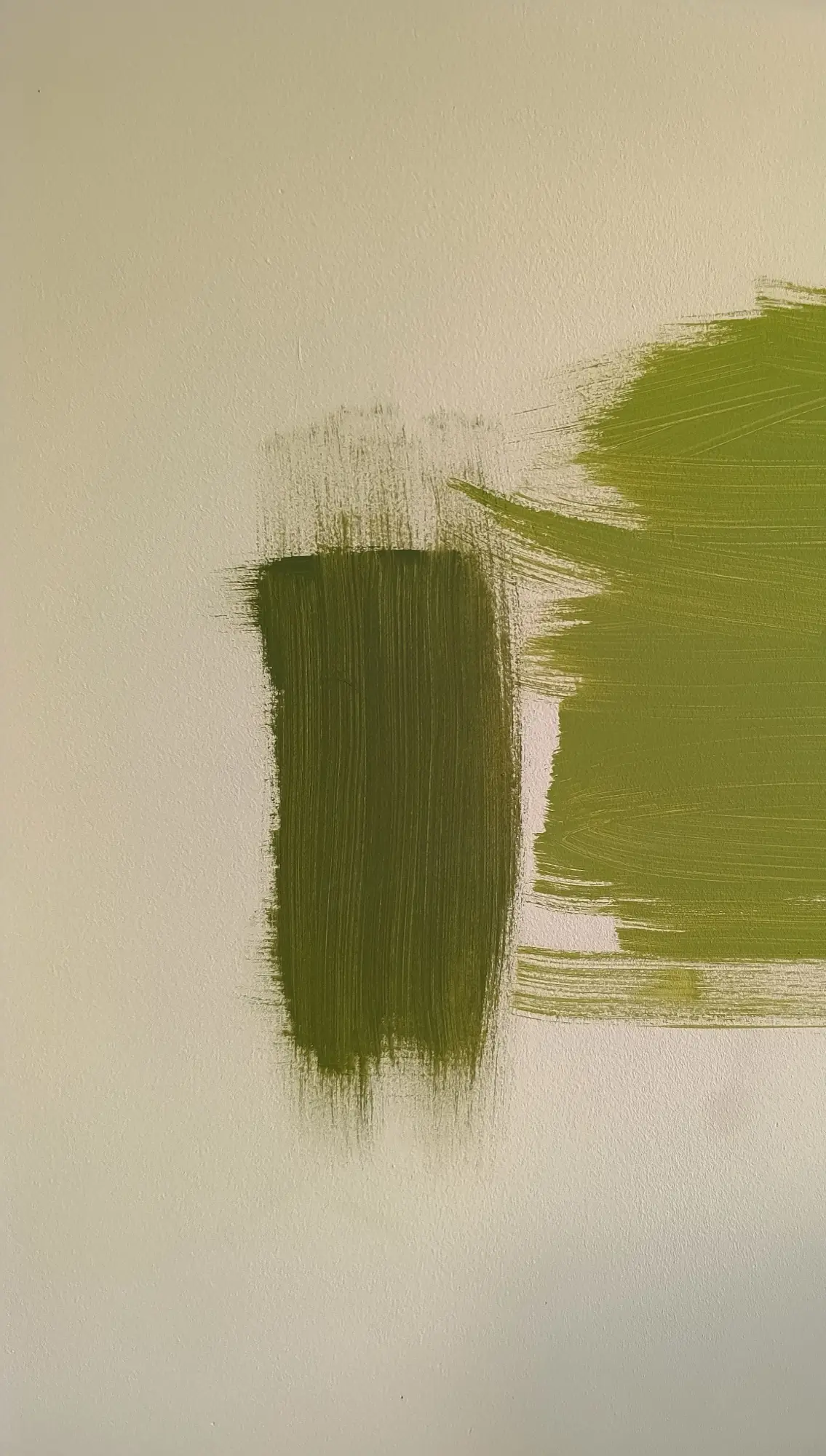 A colour tested on the actual wall before the job starts